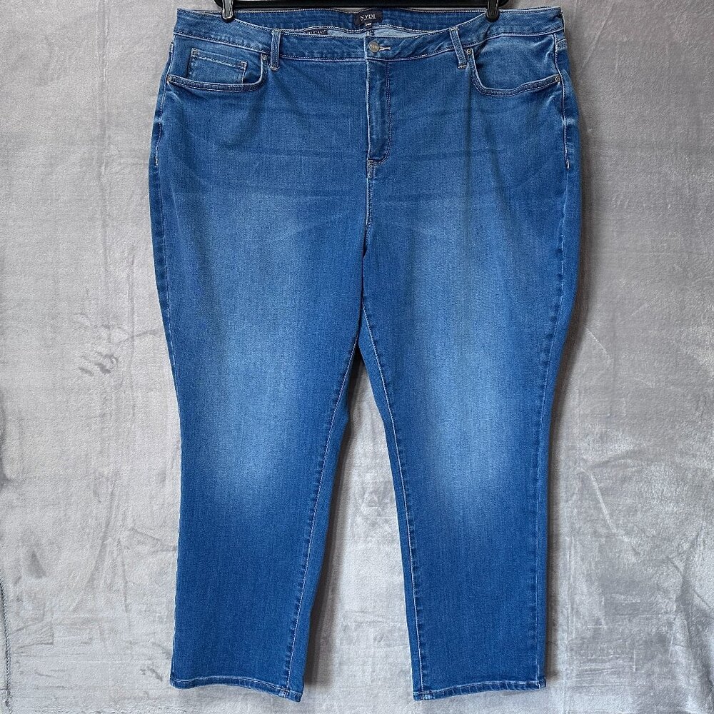 NYDJ Marilyn Straight Jeans Size 24W Medium Wash Plus Size